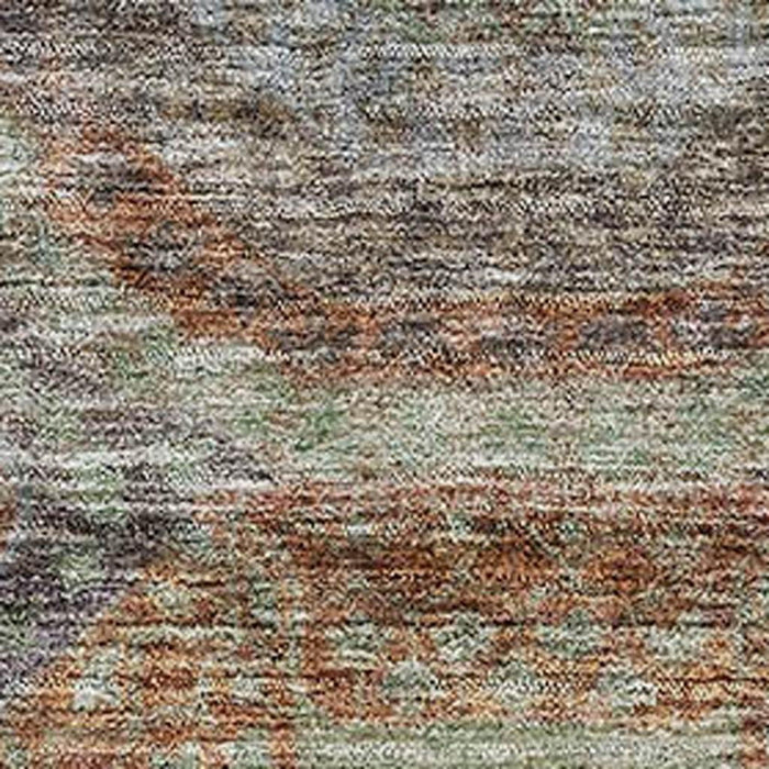 10' X 14' Geometric Washable Area Rug With UV Protection (688570) - Rust / Charcoal / Beige