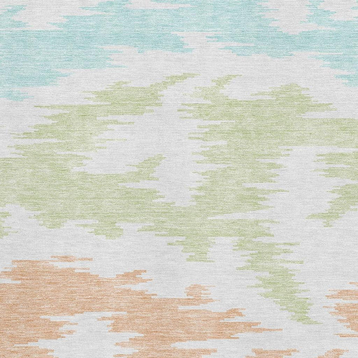8' X 10' Transitional Abstract Washable Area Rug With UV Protection - White