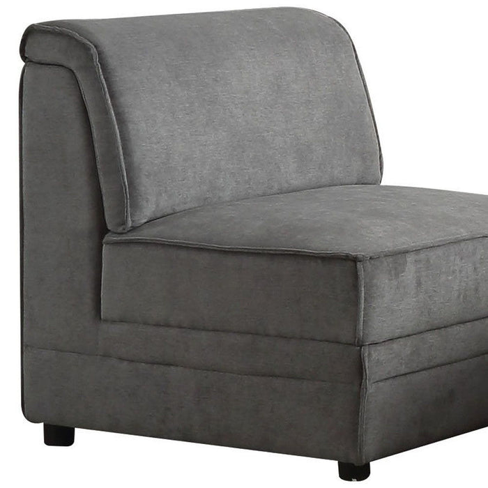 Velvet Slipper Chair - Gray And Black