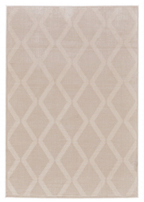 10' x 13' Geometric Stain Resistant Area Rug - Ivory And Tan