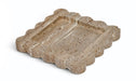 Set of three Meridian Furniture Natalie travertine trays with sleek rectangular design and natural stone finish.