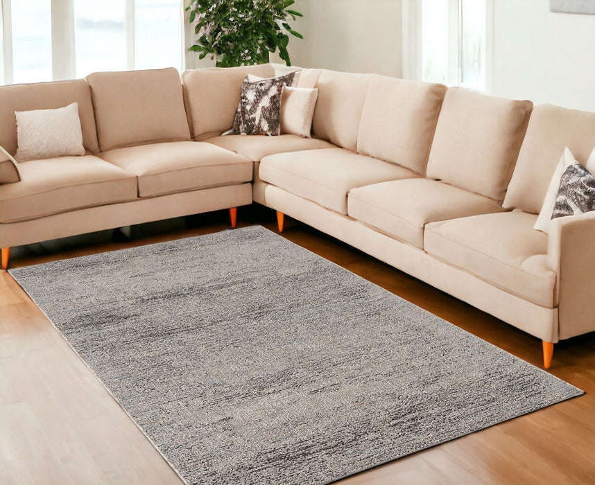 8' x 10' Abstract Area Rug - Blue And Gray