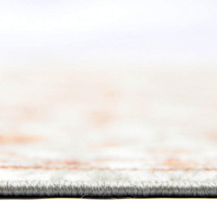 10' x 14' Floral Power Loom Area Rug - Rust And Gray