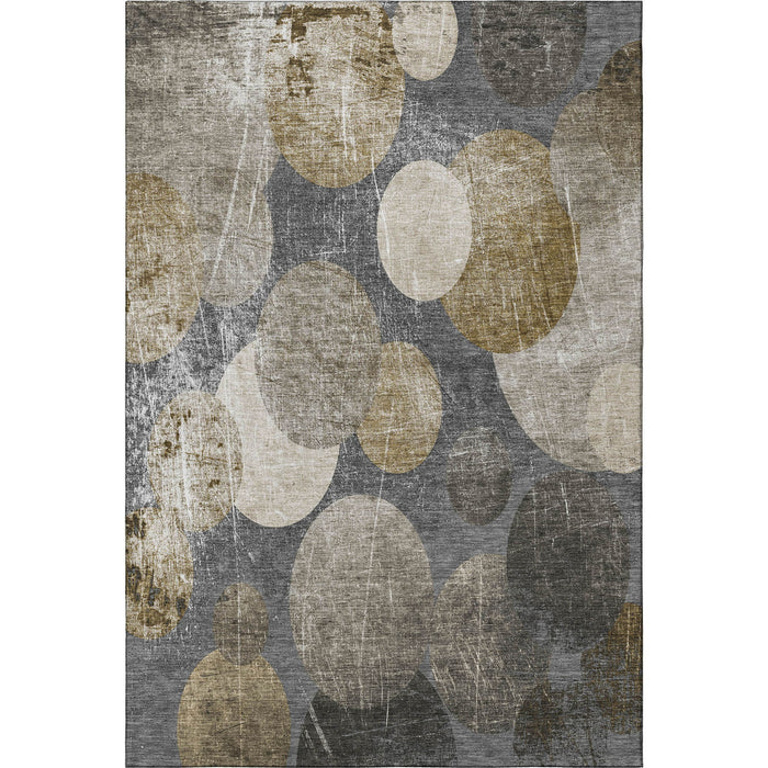 10' X 14' Abstract Washable Area Rug With UV Protection (648898) - Brown / Ivory