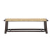 Giga farmhouse modern solid wood and rattan bench, 59-inch multi-functional indoor and outdoor bench in walnut finish.
