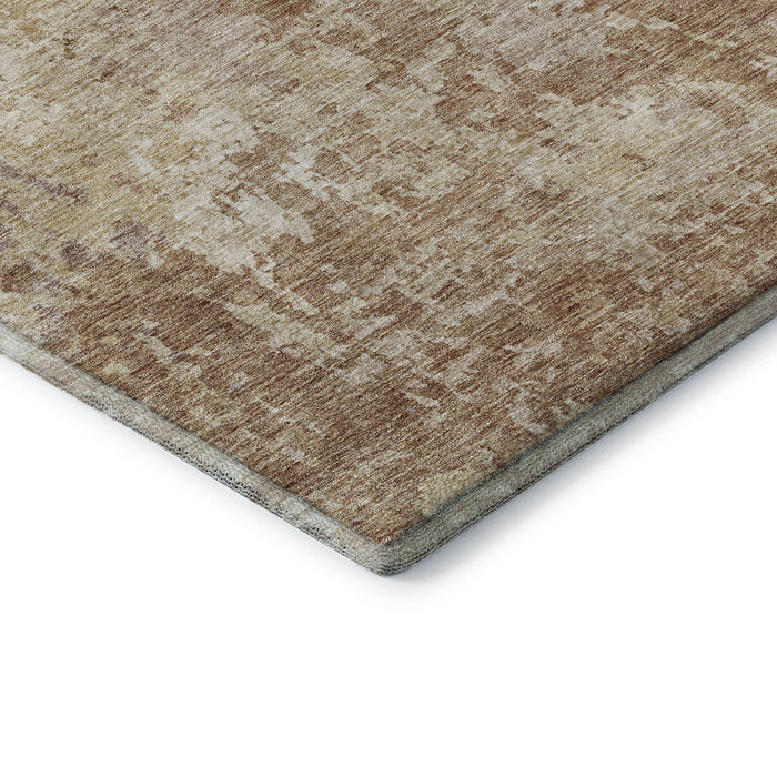 10' X 14' Abstract Washable Area Rug With UV Protection (687967) - Copper / Beige