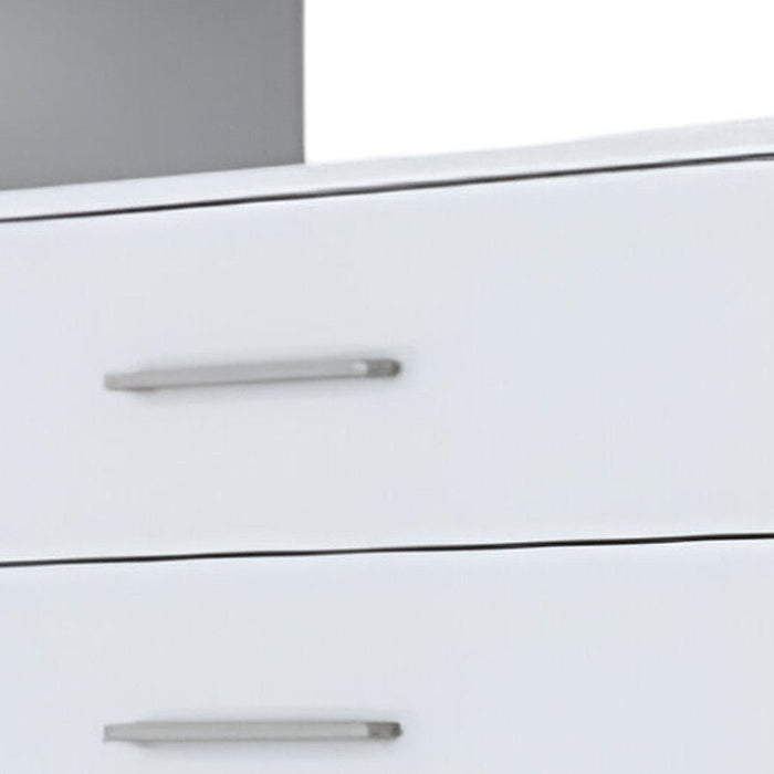 Four Drawer Dresser With Open Shelf - White