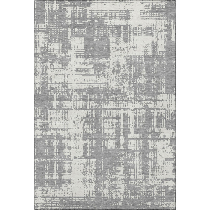 10' X 14' Abstract Washable Area Rug With UV Protection (671144) - Gray / Ivory