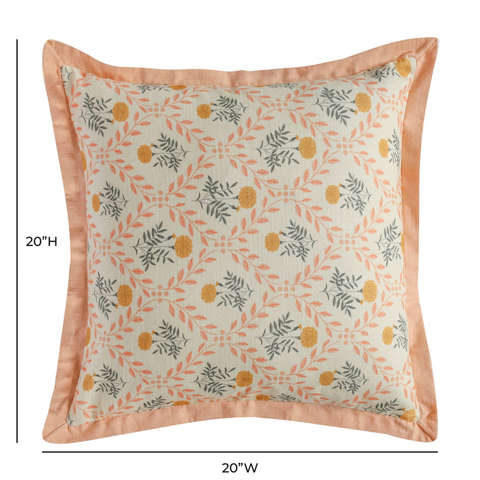 Dolce - 20" Natural Cotton Throw Pillow - Blush Pink