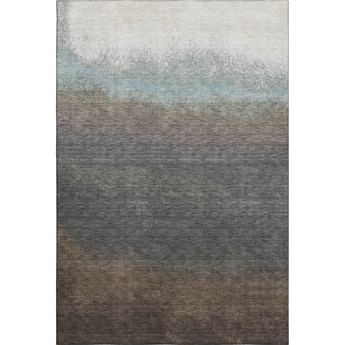 10' X 14' Ombre Washable Area Rug With UV Protection (710915) - Brown / Gray / Silver