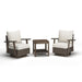 Signature Design by Ashley Marin Sands brown chairs with beige cushions and outdoor table set, 3-piece patio set