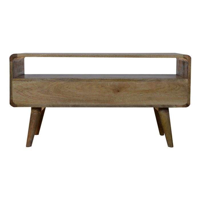 Solid Wood Enclosed Open Storage TV Stand - Oak