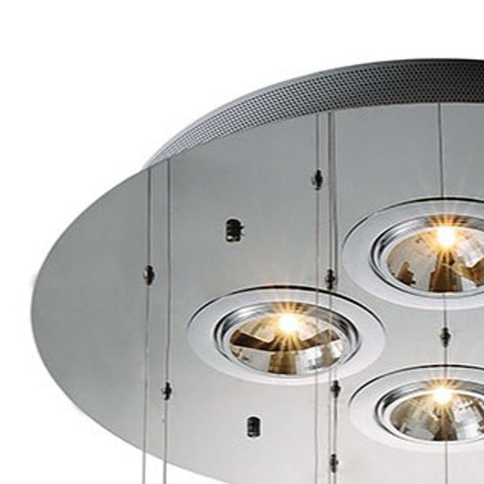 HomeRoots candle style four-light metal and glass chandelier in nickel finish with ivory and clear glass accents.