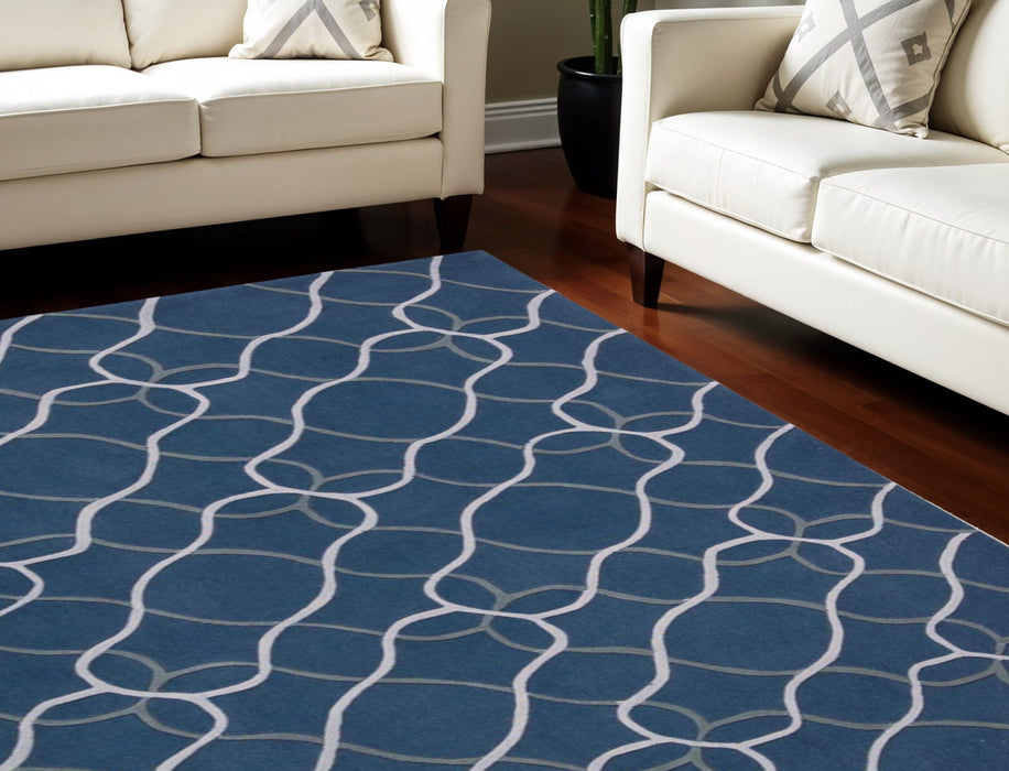 7' X 9' Contemporary Abstract Area Rug - Ivory