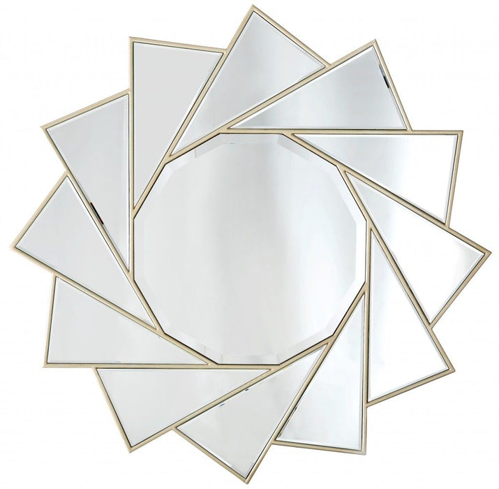 35" Sunburst Metal Framed Accent Mirror - Gold