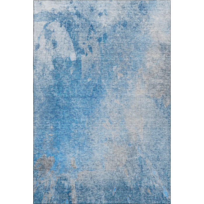 10' X 14' Abstract Washable Area Rug With UV Protection (649390) - Blue / Gray