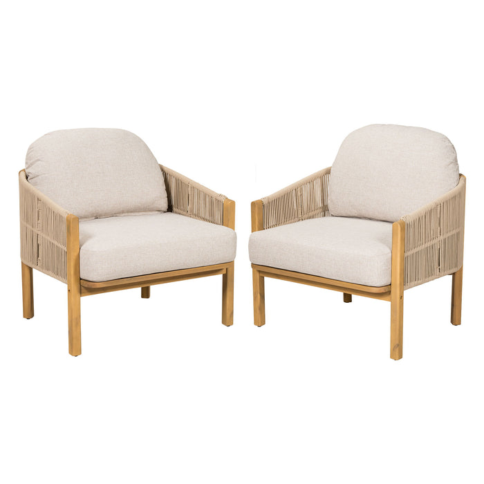 Grotta - Outdoor Wood Club Chair (Set of 2)