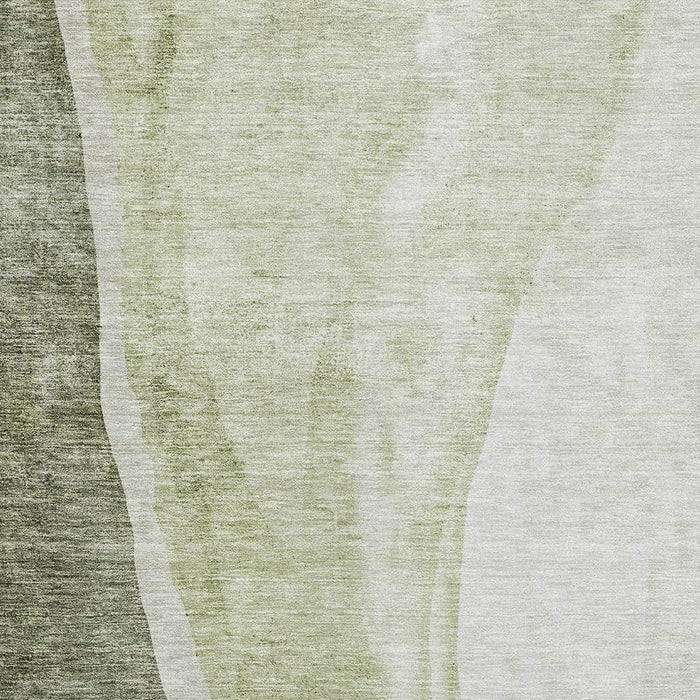10' X 14' Abstract Washable Area Rug With UV Protection (655331) - Olive Green / Ivory