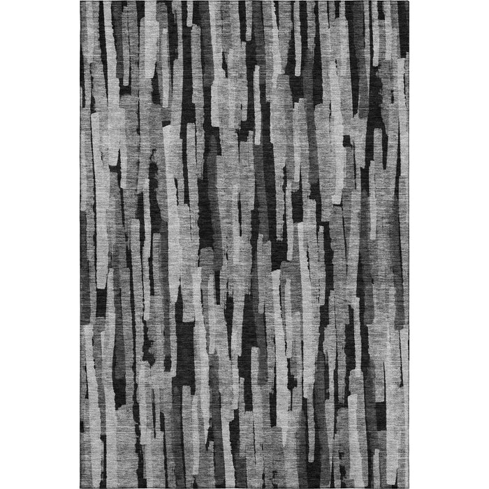 10' X 14' Striped Washable Area Rug With UV Protection (683788) - Gray / Silver