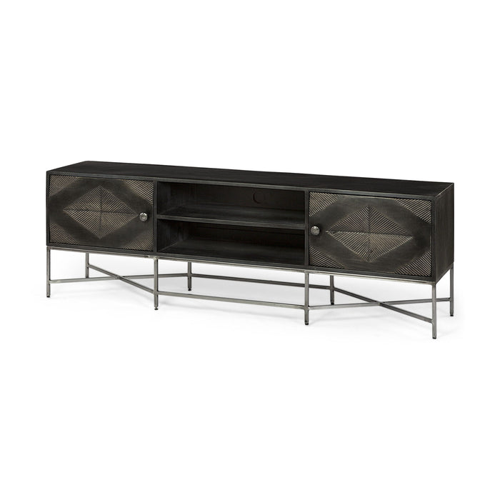 Solid Wood Console Table - Dark Brown