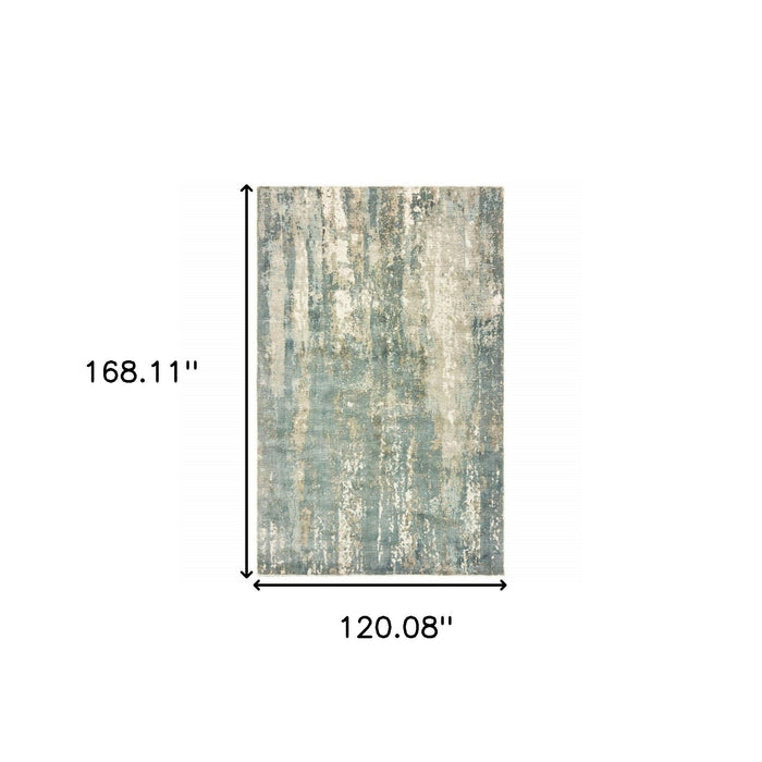 10' x 14' Abstract Splash Indoor Area Rug - Blue And Gray