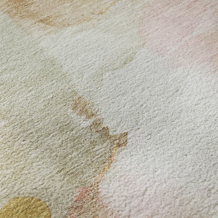 10' X 14' Abstract Washable Area Rug With UV Protection (714787) - Mauve / Copper