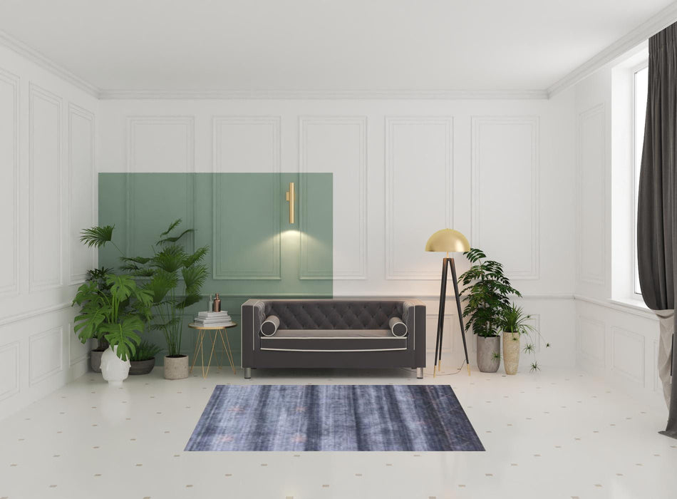 5' x 8' Abstract Hand Loomed Area Rug - Navy And Blush