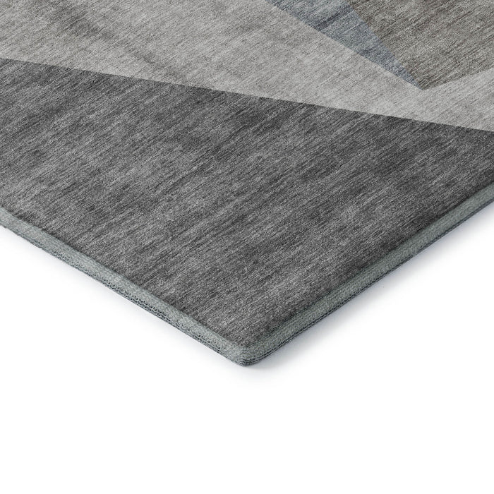 8' X 10' Geometric Washable Area Rug With UV Protection (657471) - Taupe / Blue / Beige