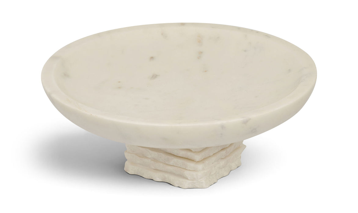 Marble bowl from Meridian Furniture's Colannade collection, showcasing a smooth, polished genuine marble surface for elegant tableware.