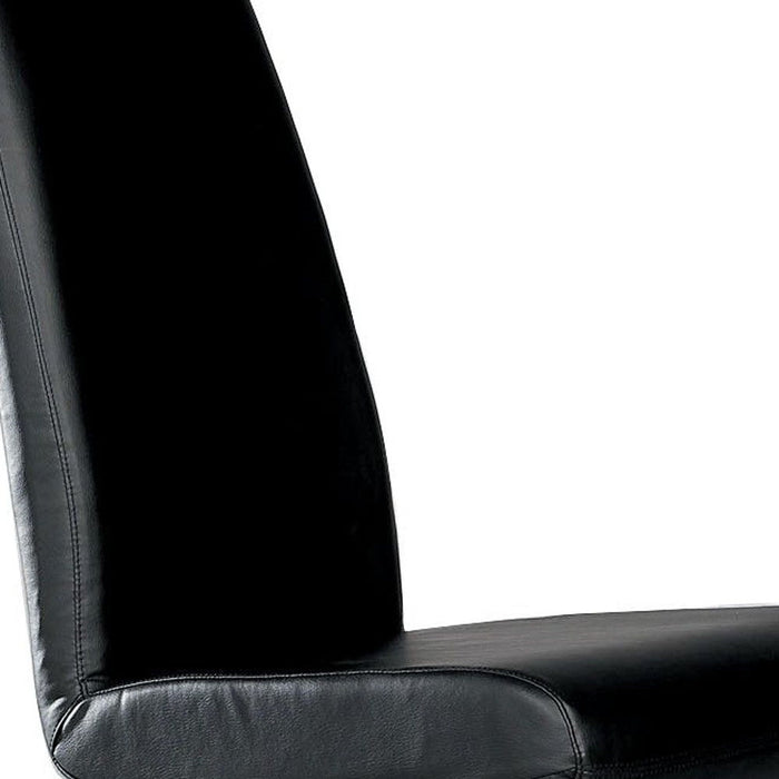Faux Leather Upholstered Dining Side Chairs (Set of 2) - Black / Silver