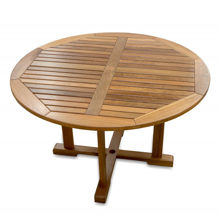 48" Round Solid Teak Wood Dining Table - Brown