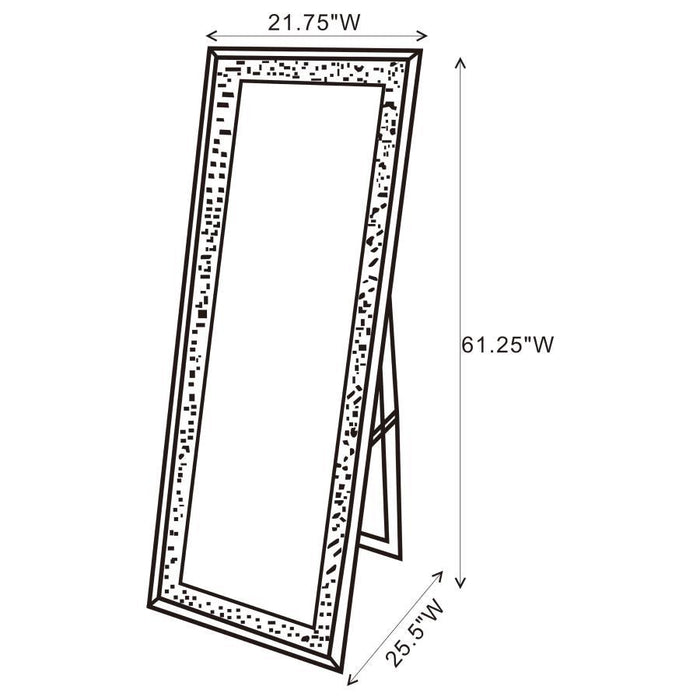 Carisi - Rectangular Standing Mirror With Led Lighting - Silver