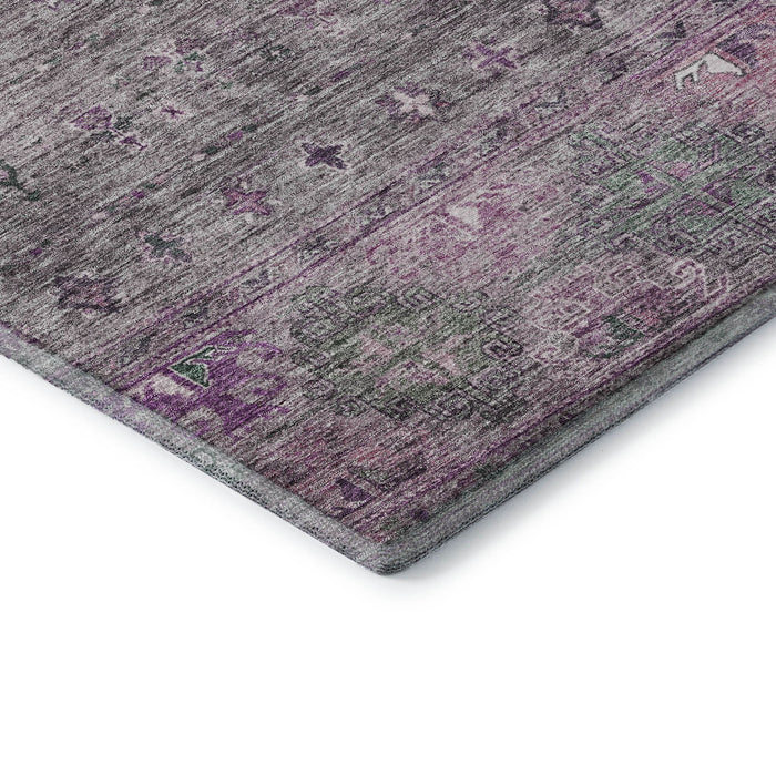 10' X 14' Tribal Washable Area Rug With UV Protection (688546) - Purple / Gray