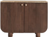 Mango wood sideboard by Meridian Furniture featuring a modern design with three drawers and cabinet storage.