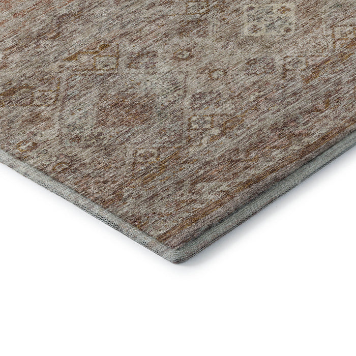 10' X 14' Abstract Geometric Washable Area Rug With UV Protection (688522) - Copper / Gray / Beige