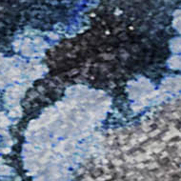 10' X 14' Abstract Washable Area Rug With UV Protection (647446) - Navy Blue / Gray