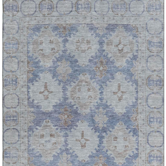 10' X 14' Oriental Washable Area Rug With UV Protection (700487) - Blue / Brown