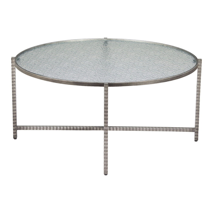 Glass Round Coffee Table - Silver