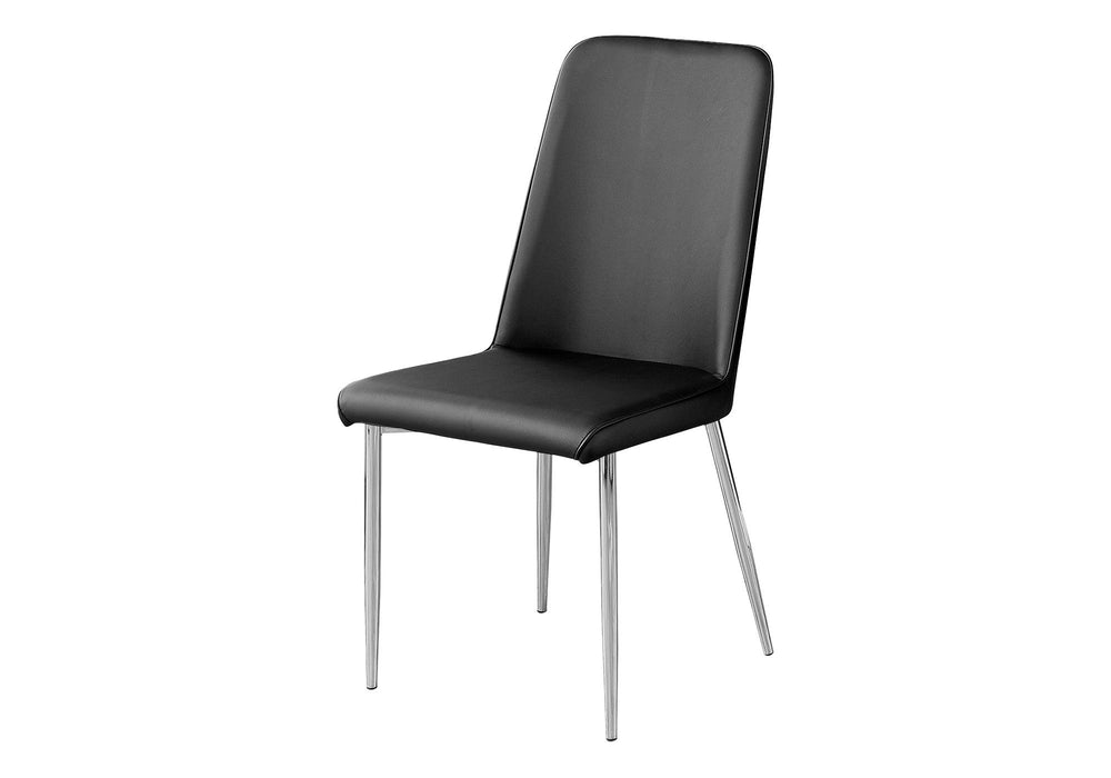 Faux Leather Dining Side Chairs (Set of 2) - Black