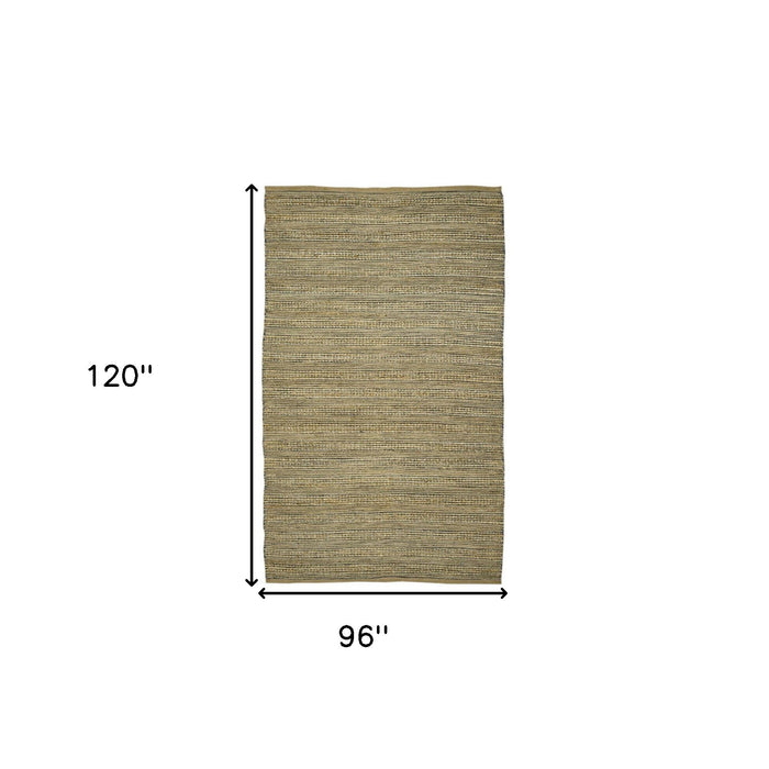 8' X 10' Jute Striped Flatweave Handmade Area Rug - Dark Gray