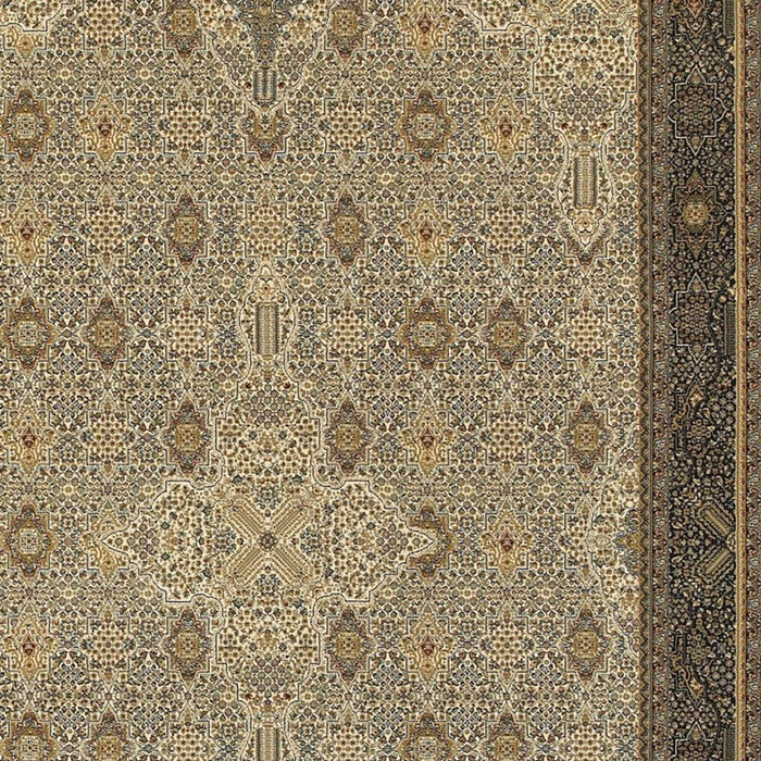 5' X 8' Medallion Area Rug With Fringe (574458) - Ivory / Dark Blue