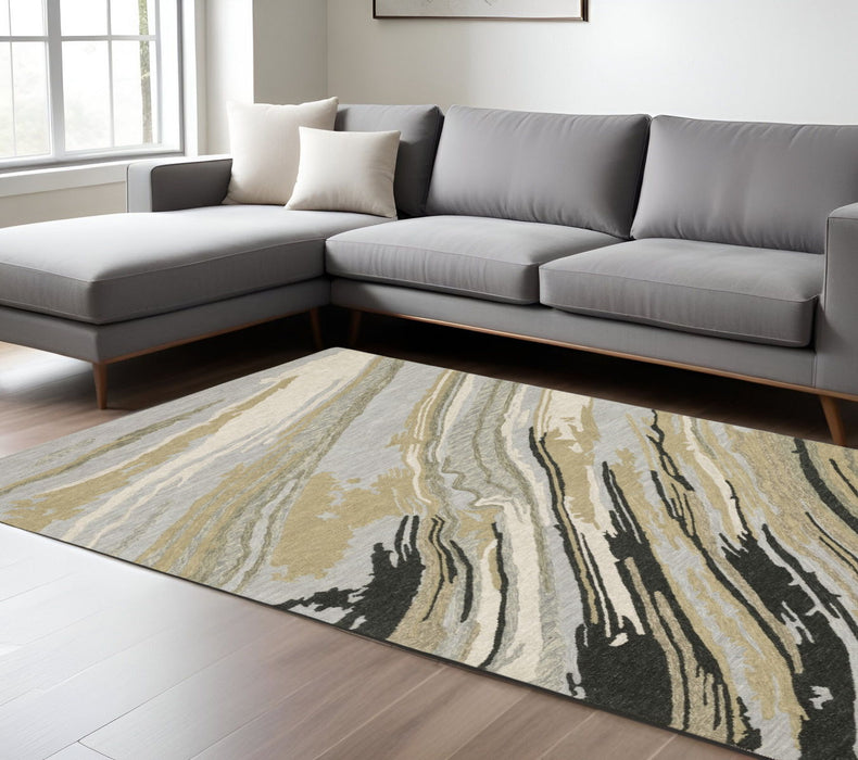 8' X 10' Wool Abstract Hand Tufted Modern Area Rug - Gray
