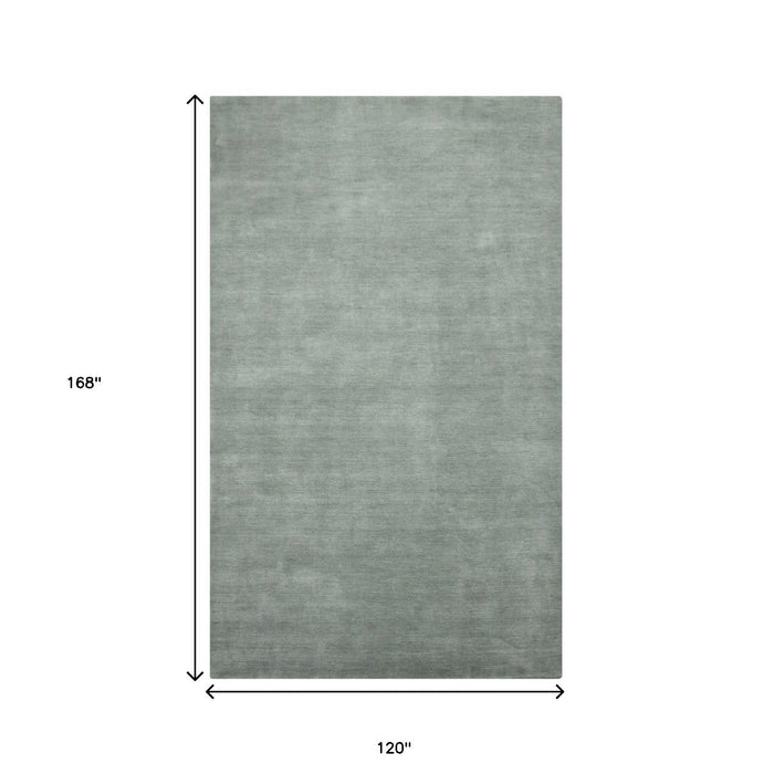 10' X 14' Wool Hand Woven Area Rug - Gray