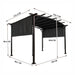 Giga outdoor patio pergola gazebo with steel frame and retractable canopy, sun shelter for outdoor patio or garden area.