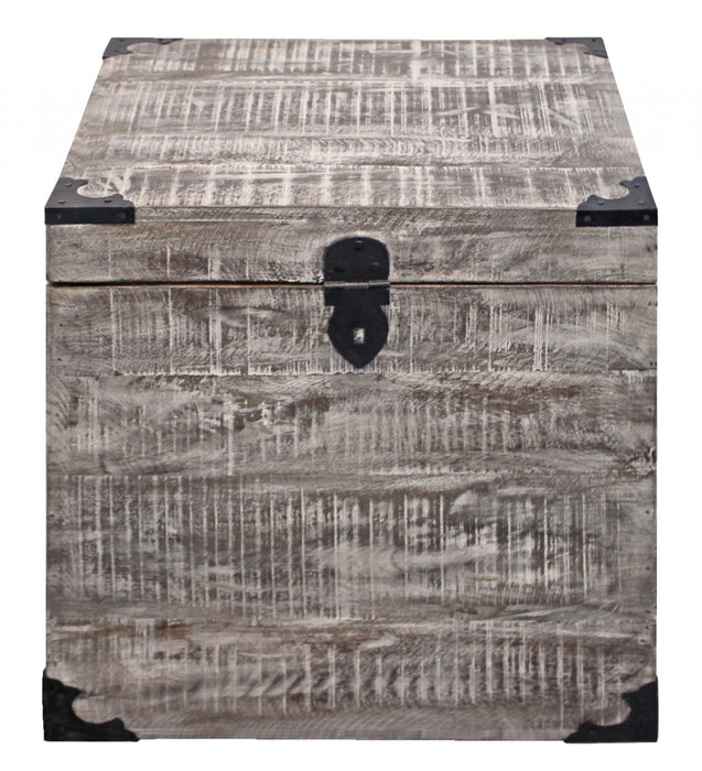 Solid Wood Square End Table - Gray