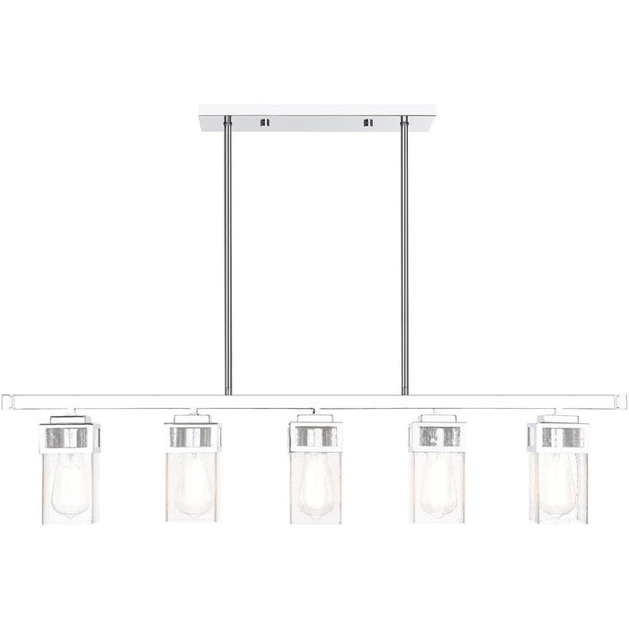 10" Five Light Dimmable Chandelier With Shades - Silver
