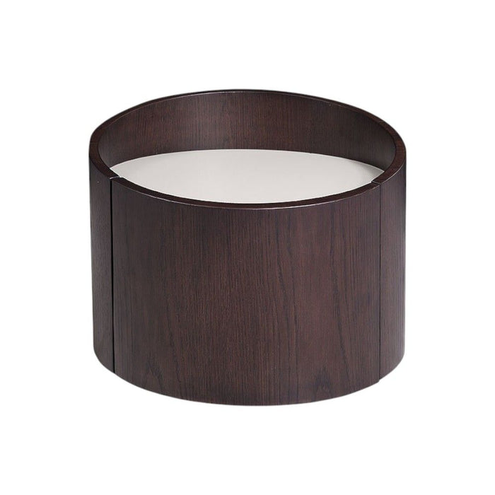 17" Solid Wood Round End Table - Dark Brown