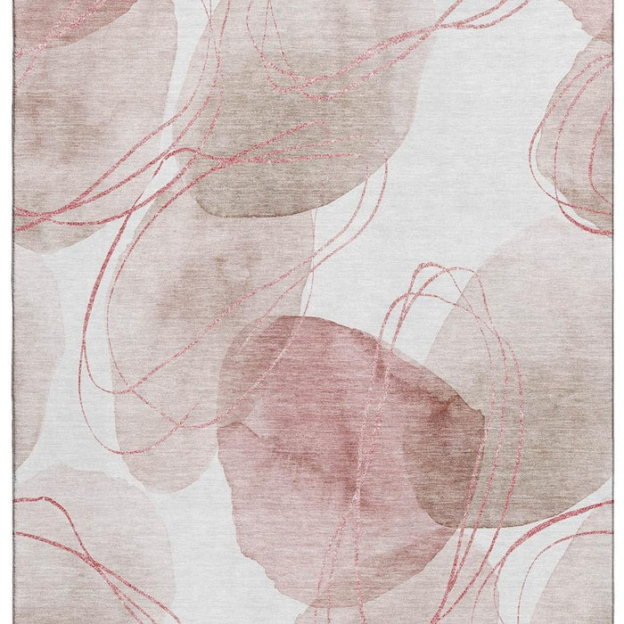10' X 14' Abstract Washable Area Rug With UV Protection (648436) - Merlot / Ivory