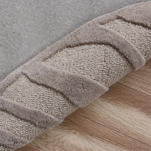 8' Round Pattern Area Rug - Taupe Zebra