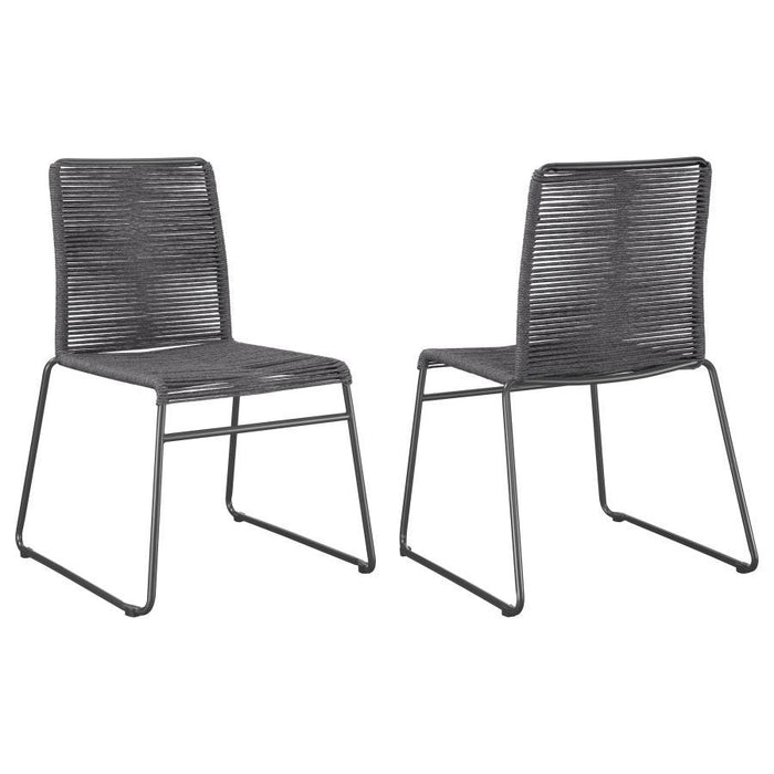 Jerome - Woven Rope Stackable Side Chair (Set of 2) - Charcoal